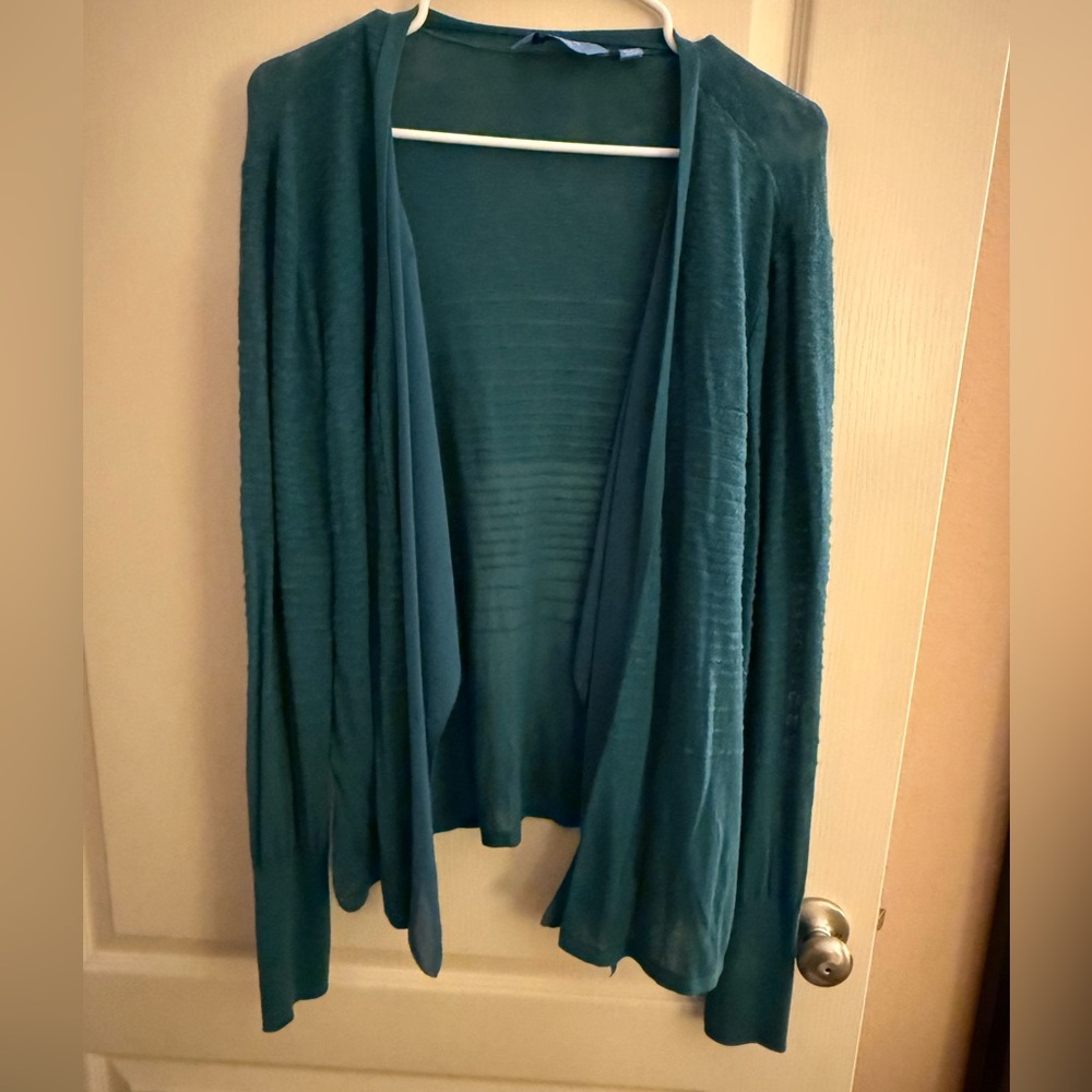 Simply Vera Vera Wang Teal Open Front Cardigan Sweater